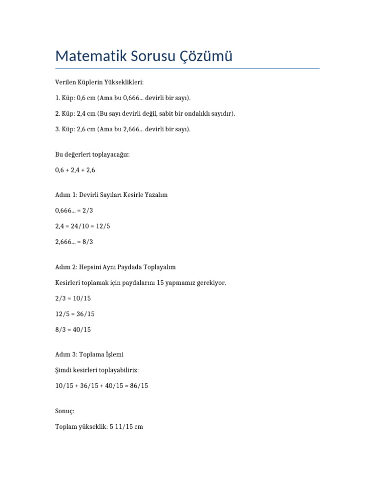 Matematik Sorusu Cevabi Dogru | PDF