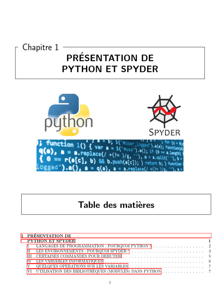 Introduction à Python et Spyder | PDF | Python (Langage de ...