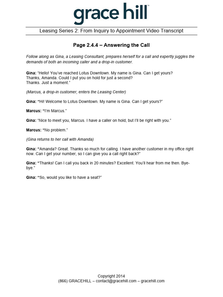 Video Transcript Leasing 2 | PDF