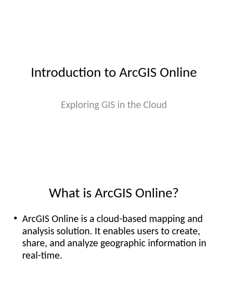 Overview Of Arcgis Online Features Pdf