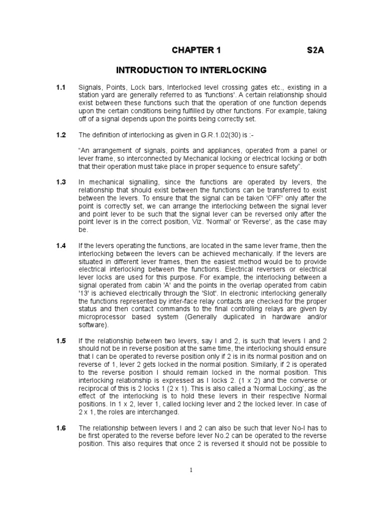 Interlocking Principles in Indian Railways | PDF | Transport ...