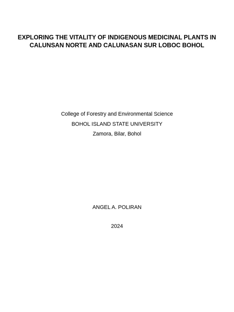 Vitality Ofindigenous Medicinal Plants | PDF | Traditional Medicine ...