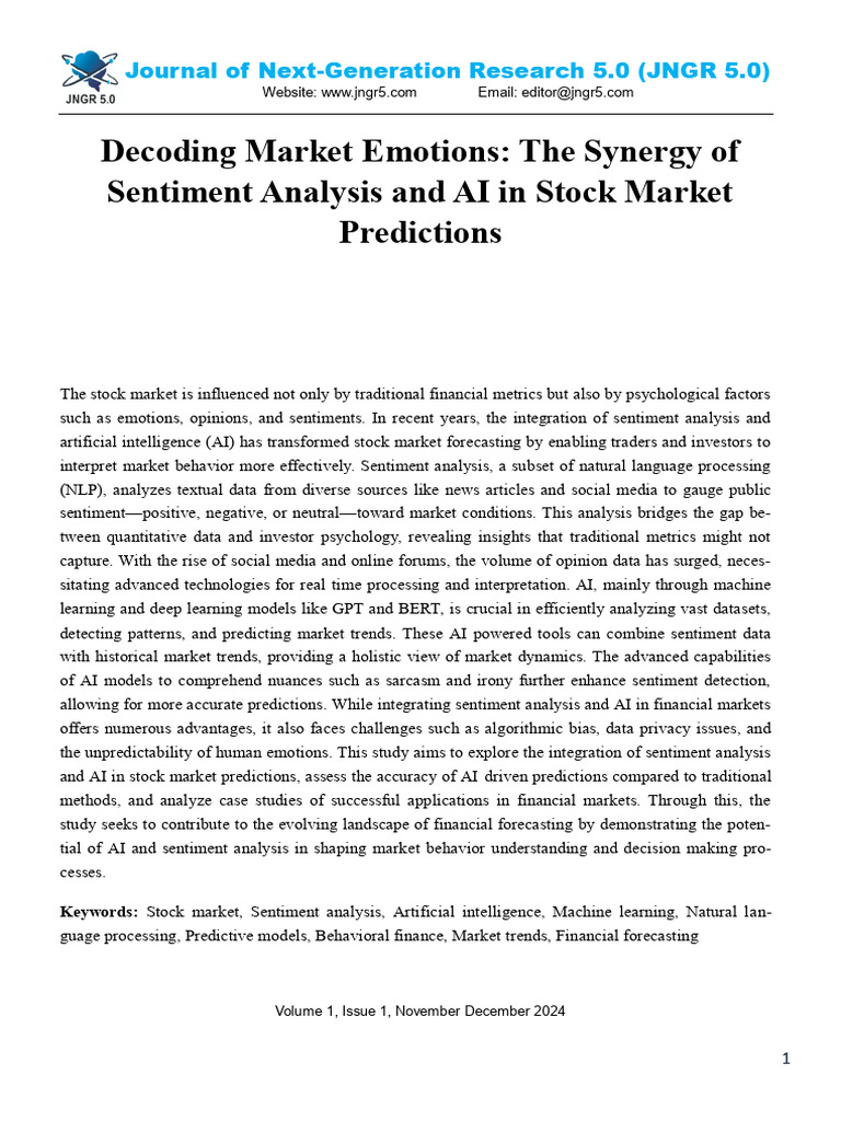 AI-Driven Sentiment Analysis in Stocks | PDF | Artificial Intelligence ...