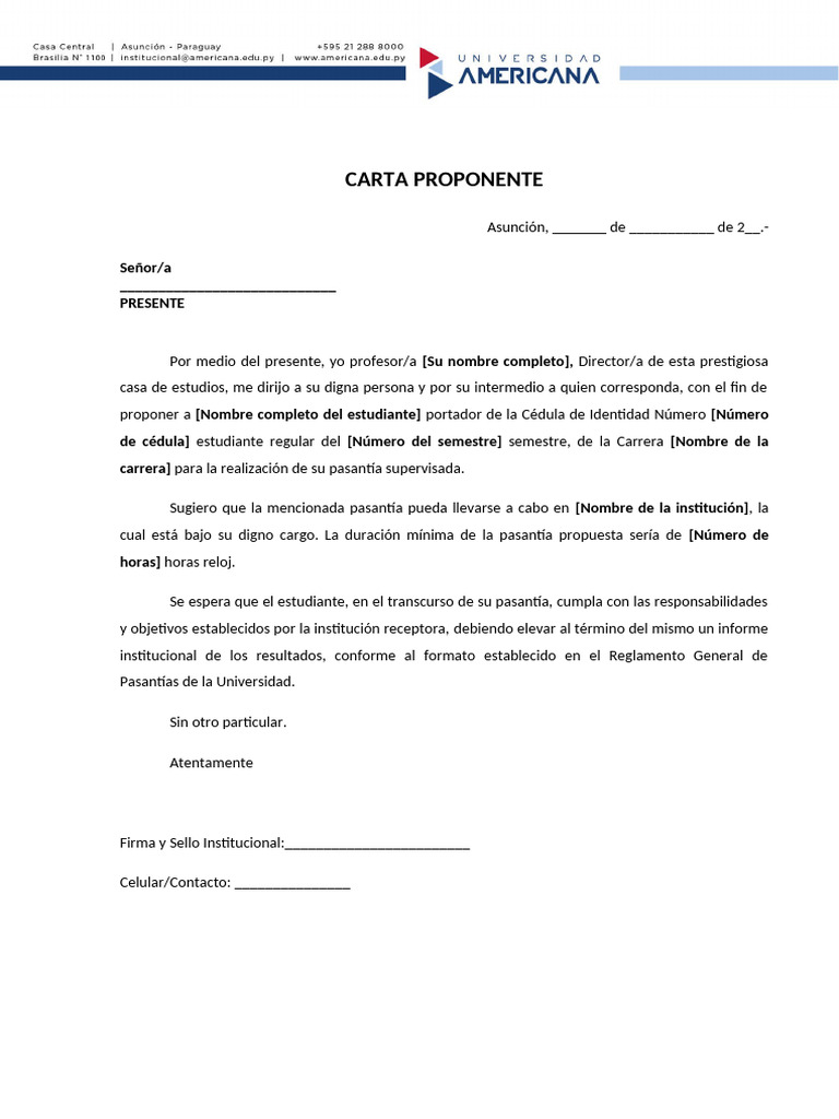 Carta Proponente | PDF