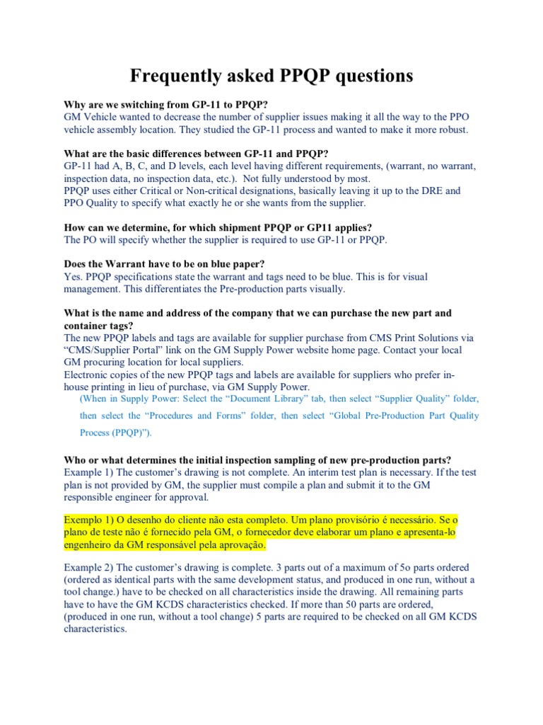 PPQP Quality Verification Process | PDF | Business