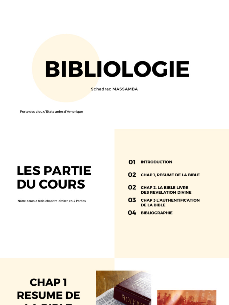Résumé de la Bible et ses parties | PDF | Torah | Bible