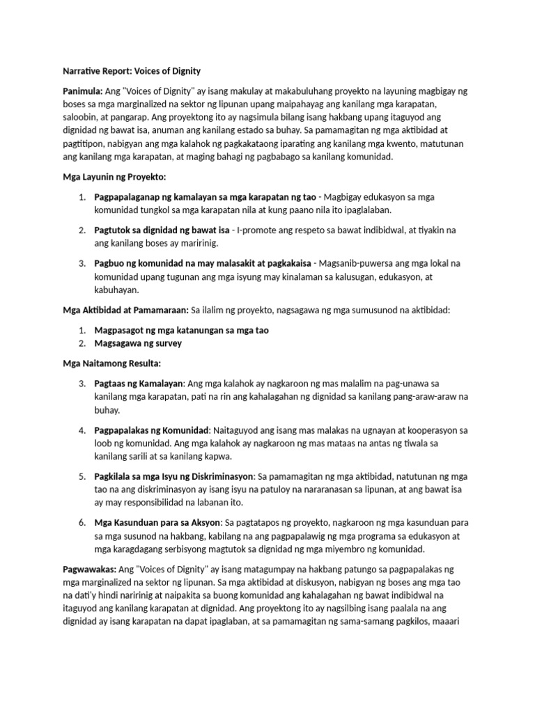 Narrative Report | PDF