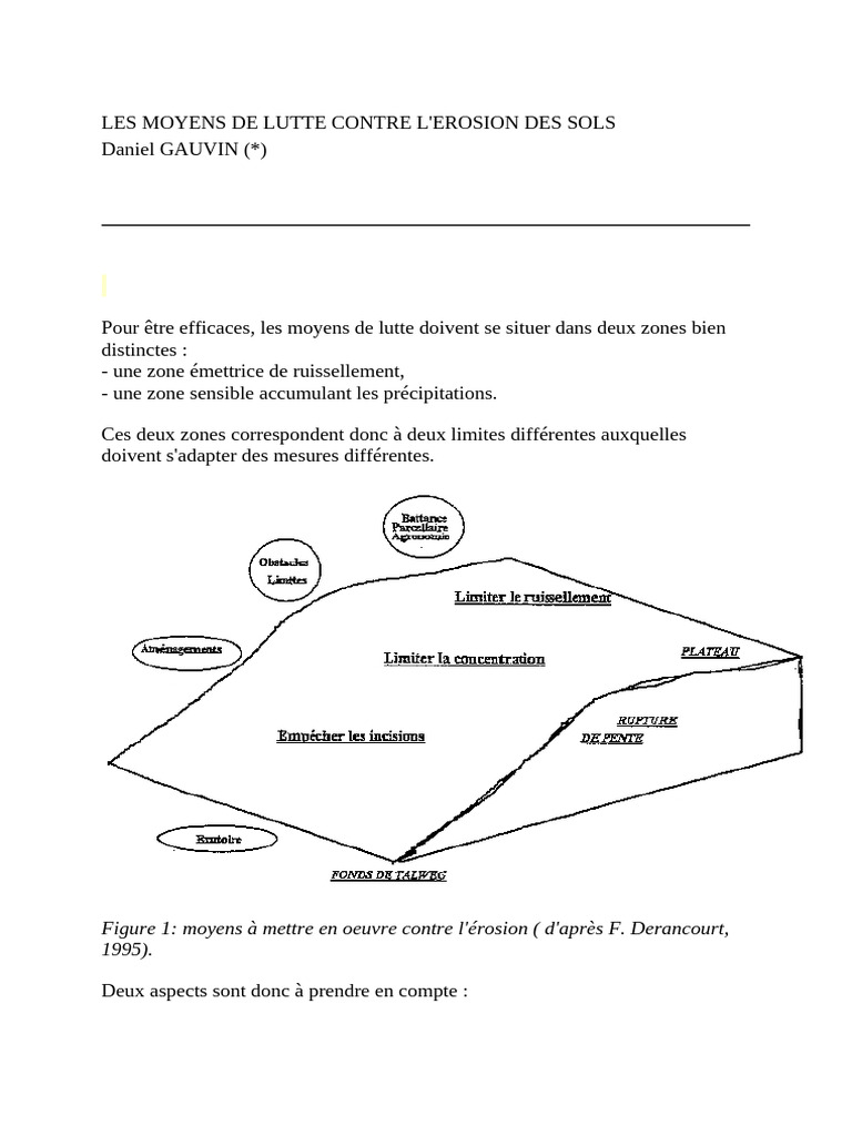 Lutte contre l'érosion des sols : techniques efficaces | PDF ...