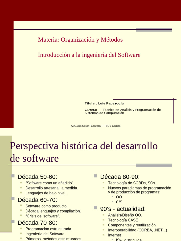 Int A La Ingenieria Del Software | PDF | Software | Ingeniería de software
