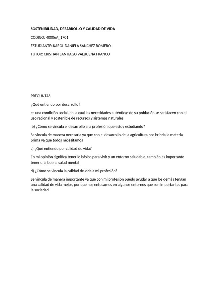 Desarrollo y Calidad de Vida en Agricultura | PDF