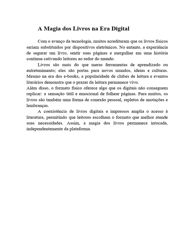 A Magia Dos Livros Na Era Digital | PDF