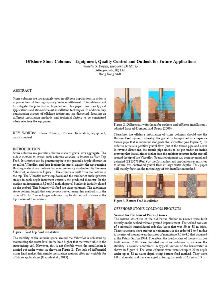 Offshore Stone Columns: Techniques & Future | PDF | Deep Foundation ...