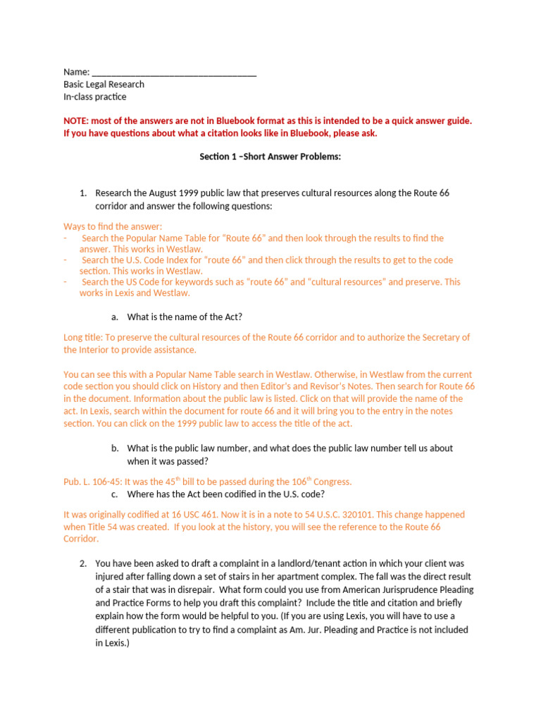 Class 13 Sample Practice Problems ANSWERS | PDF | Trials | United ...