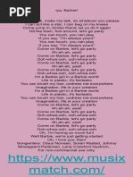 Barbie Girl Lyrics Overview | PDF | Barbie | Doll Brands