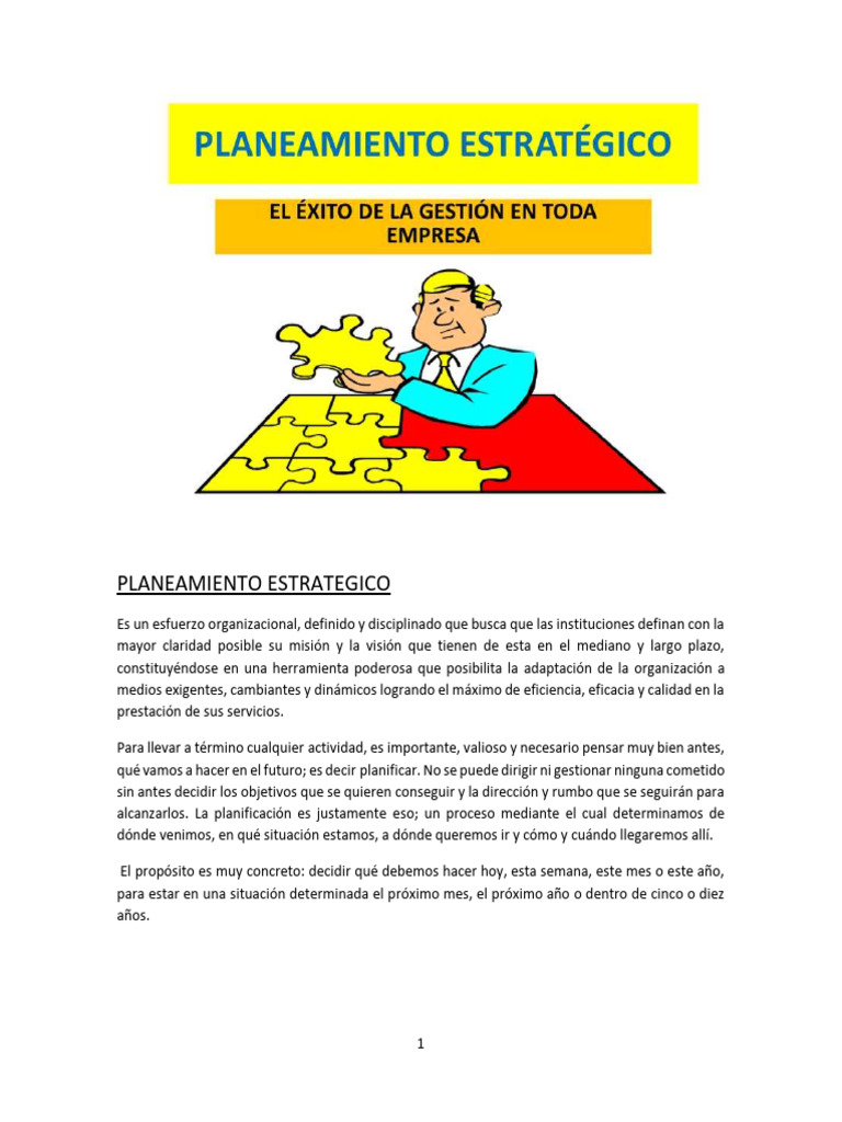 Planeamiento Estrategico Pdf Planificación