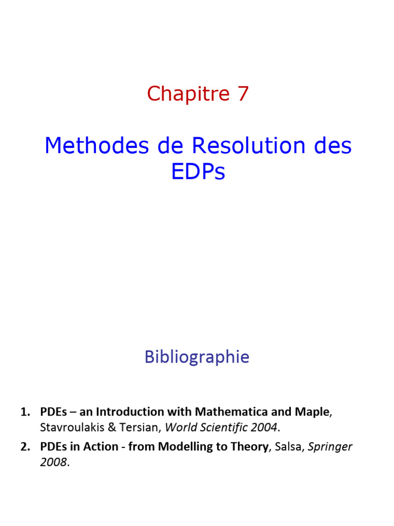 Méthodes de Résolution des EDPs | PDF | Équation différentielle ...