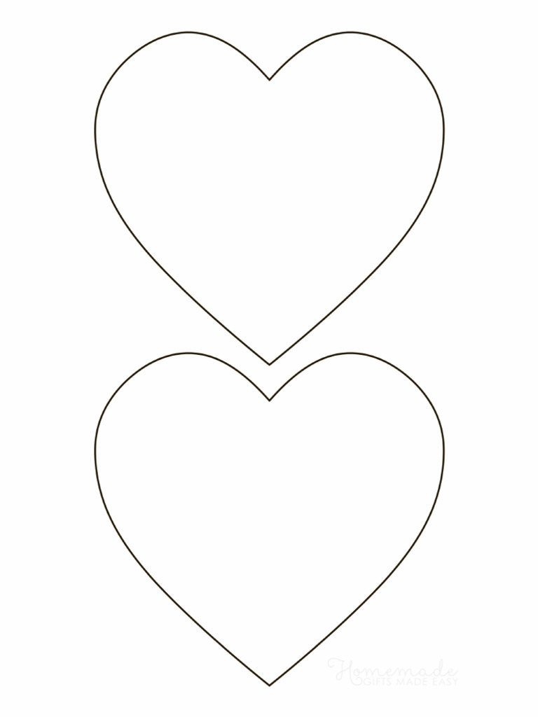 Heart Template Simple Rounded Outline Medium | PDF