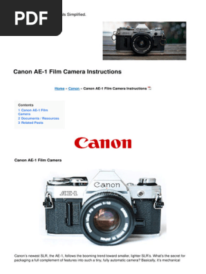Canon AE-1 シルバー ＋ FD 35mm F2.8 使用説明書付 フィルムカメラの使い方ガイド】Canon AE-1編【動作確認方法