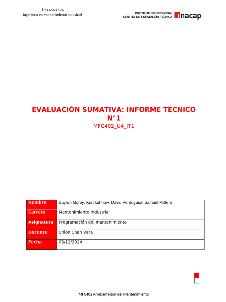 Optimización Mantenimiento PACANI SA | PDF | Ingeniería | Informática