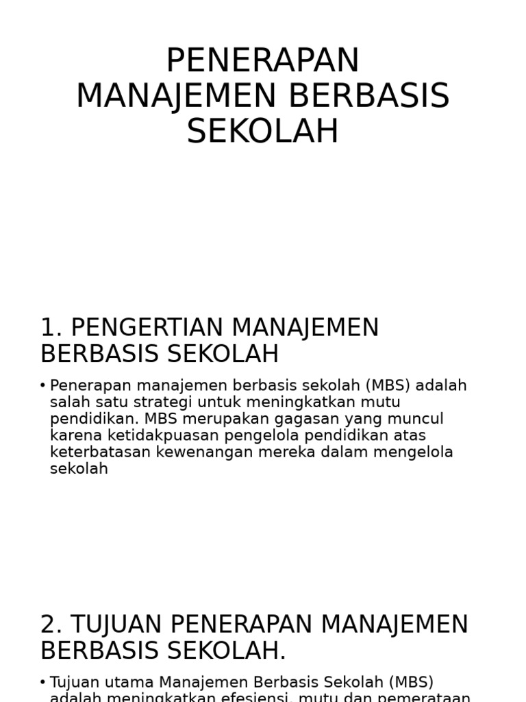 Prinsip Manajemen Berbasis Sekolah | PDF