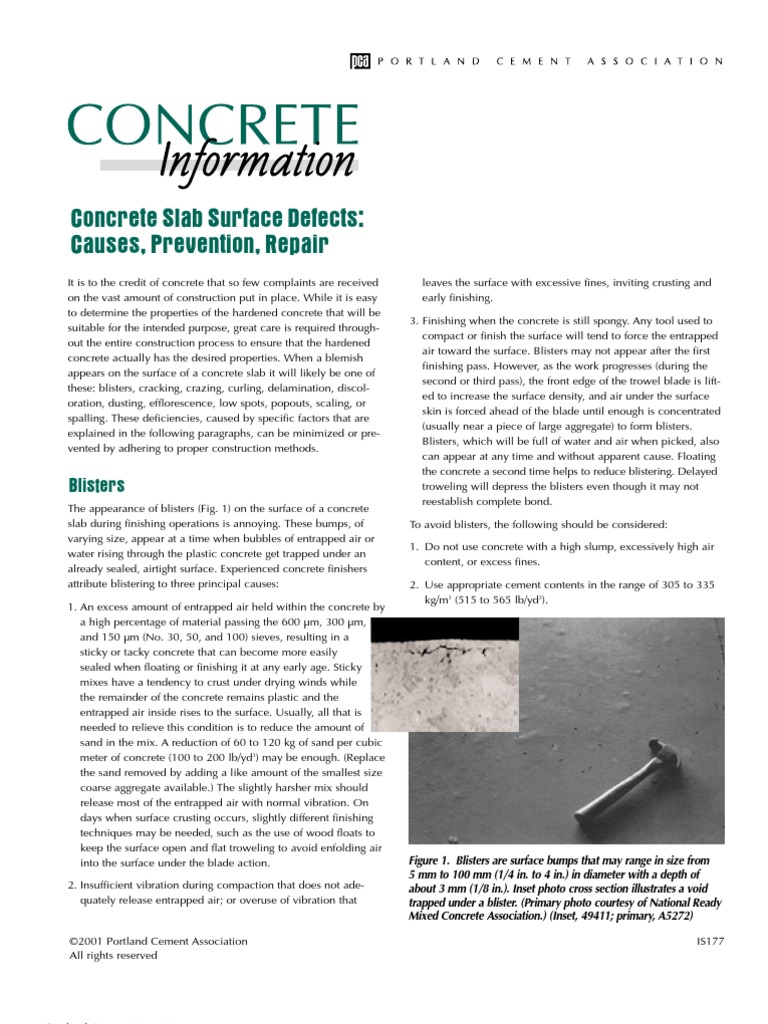 Concrete Slab Surface Defects Guide | PDF