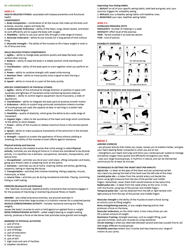 Physical Fitness Components Overview | PDF | Physical Fitness ...