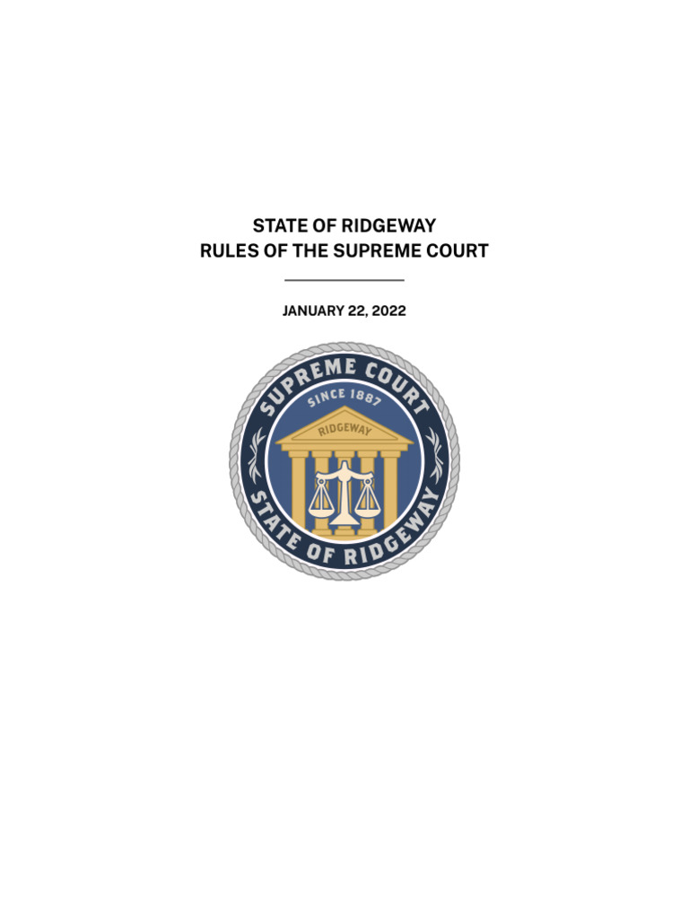 Ridgeway Rules of The Supreme Court | PDF | Brief (Law) | Appeal
