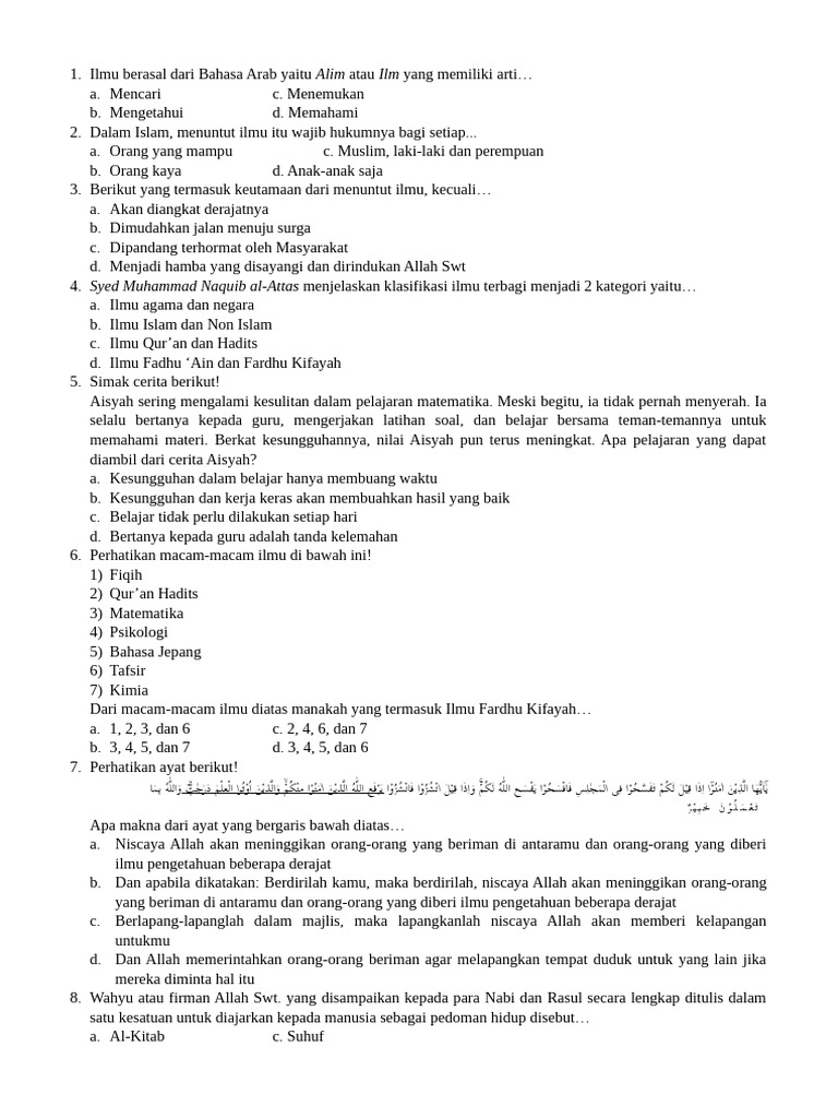 Arti dan Pentingnya Ilmu dalam Islam | PDF
