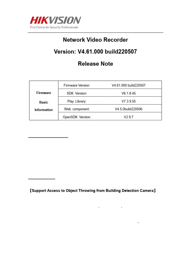 NVR - V4.61.000 Build220507 - Release Notes | PDF | Computer ...