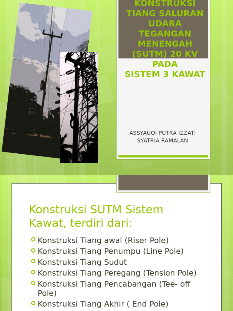 Konstruksi Tiang SUTM 20 KV 3 Kawat | PDF
