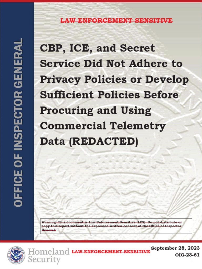 Oig 23 61 Sep23 Redacted | PDF | United States Department Of Homeland ...