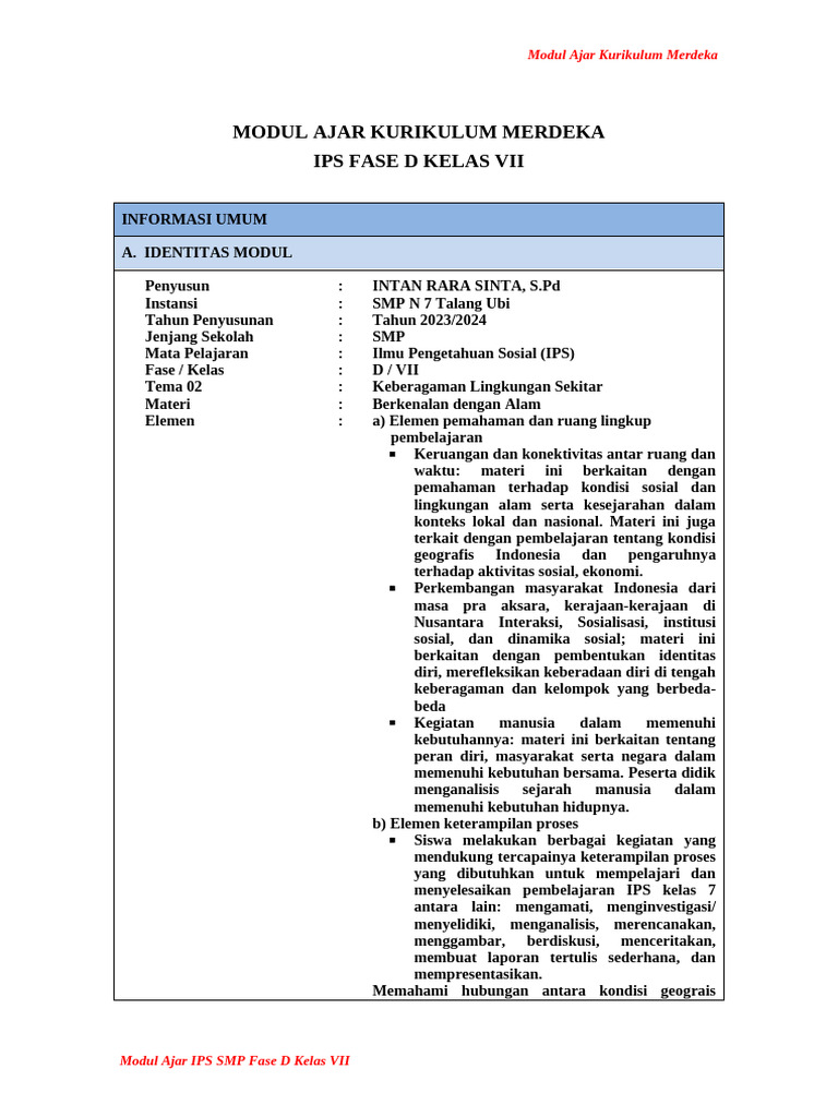Modul Ajar Tema 02 | PDF