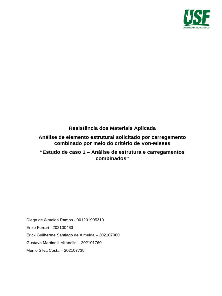 Template Projeto Resmat Aplicada - Talha (Atualizado) | PDF | Estresse ...
