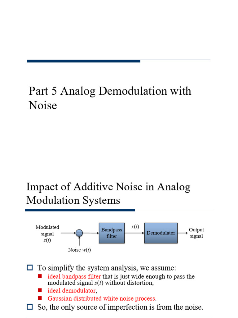 Part 5 Analog Demodulation With | PDF | Modulation | Signal To Noise Ratio