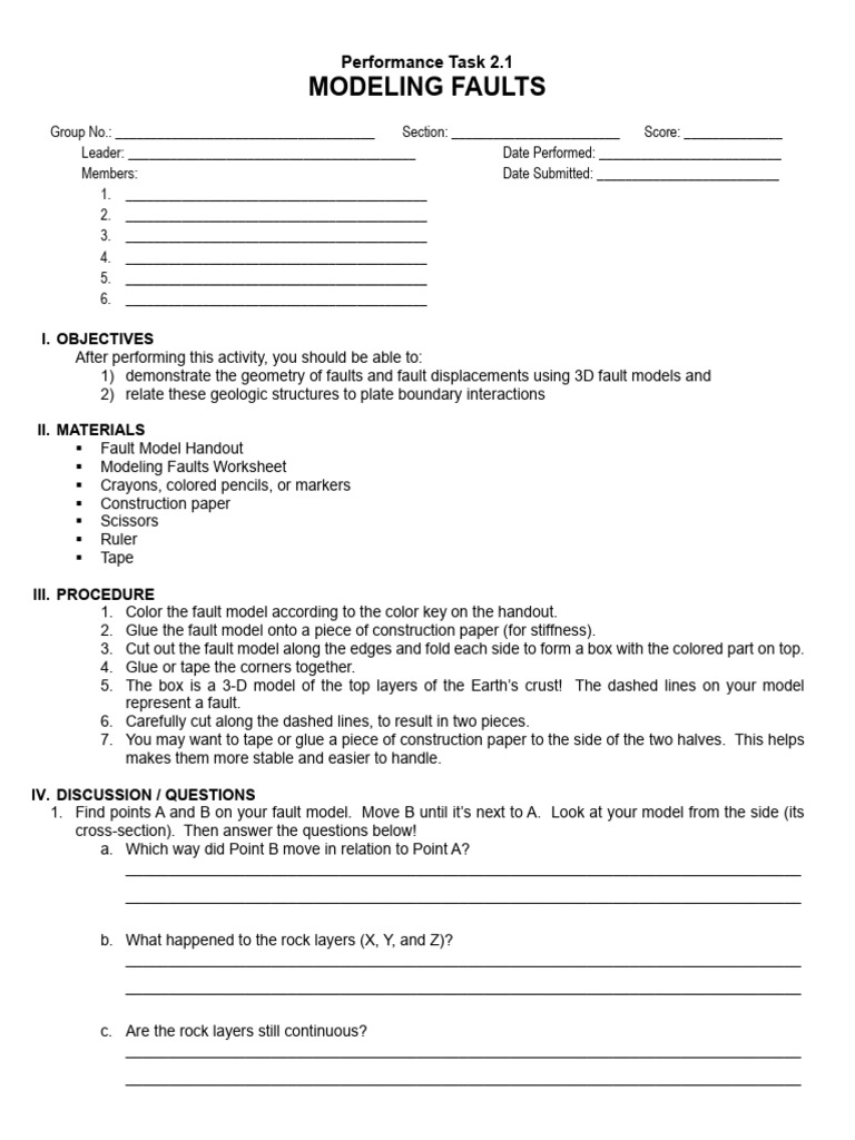3D Fault Modeling Activity Guide | PDF | Fault (Geology) | Structural ...