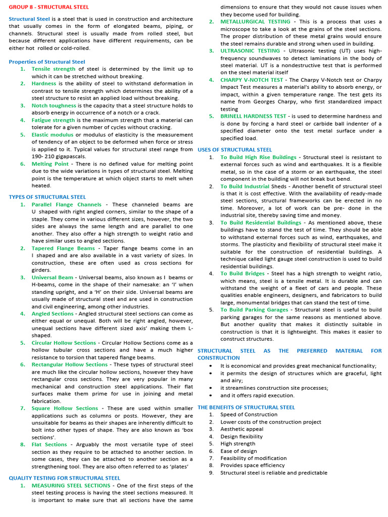 Structural Steel Pdf Beam Structure Structural Steel