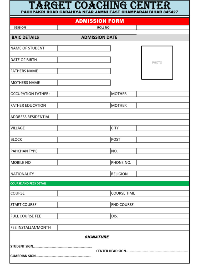 Admission Form Automatically | PDF