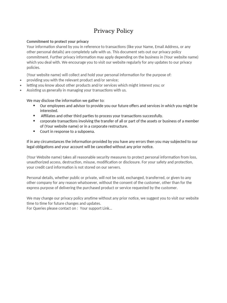 Privacy Policy | PDF