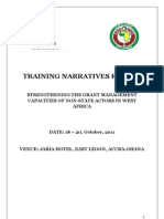 ECOWAS Grant Management Training for Non State Actors in West Africa - Training Narrative Report (October, 2011)