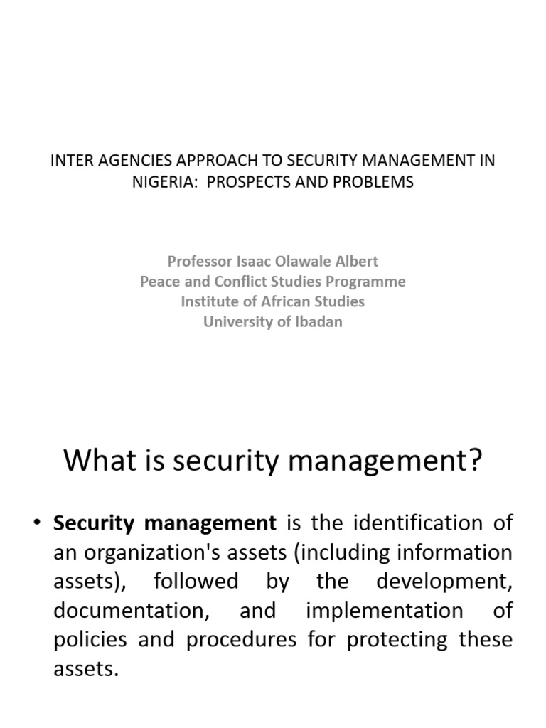 2014 11 05 Security Management | PDF | National Security | Collaboration