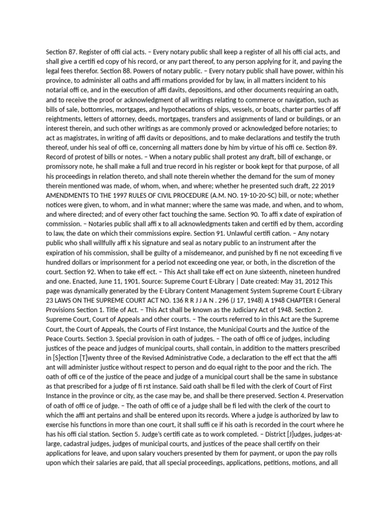 Section 87 | PDF | Notary Public | Justice Of The Peace