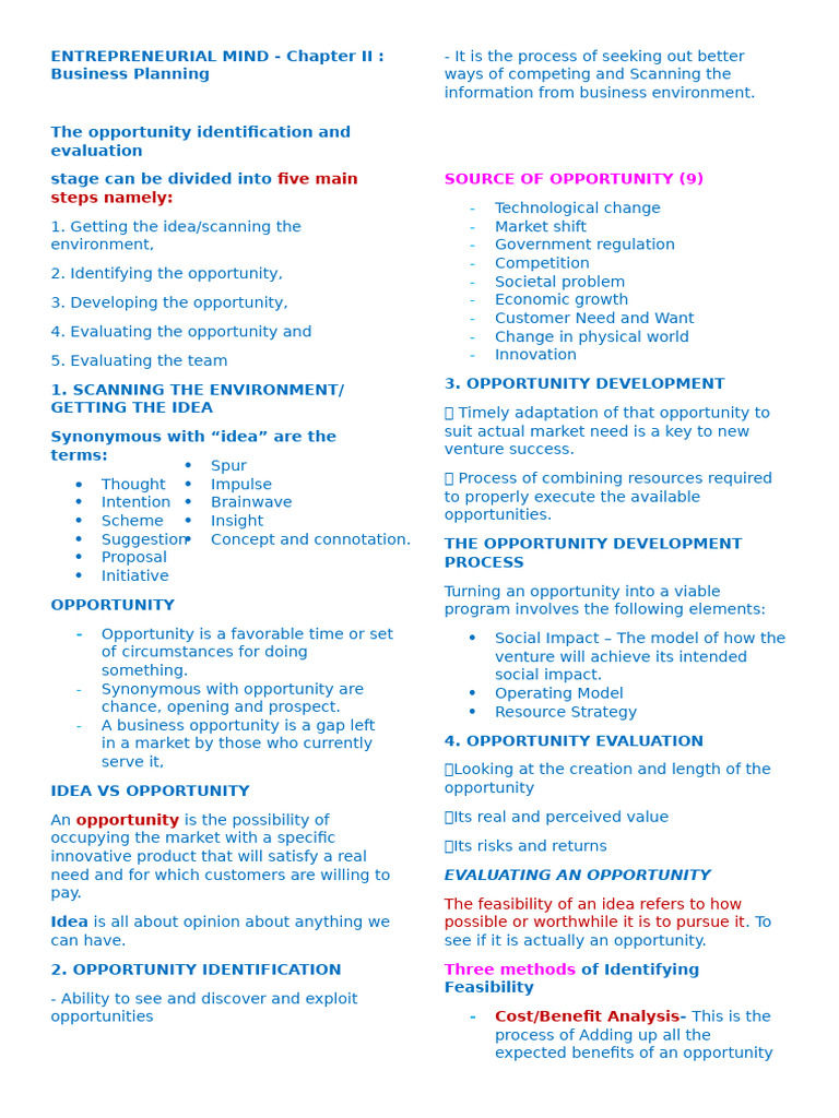 Business Planning and Opportunity Evaluation | PDF | Focus Group ...