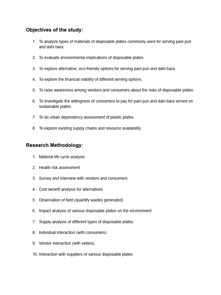 Objectives and Research Methodology | PDF