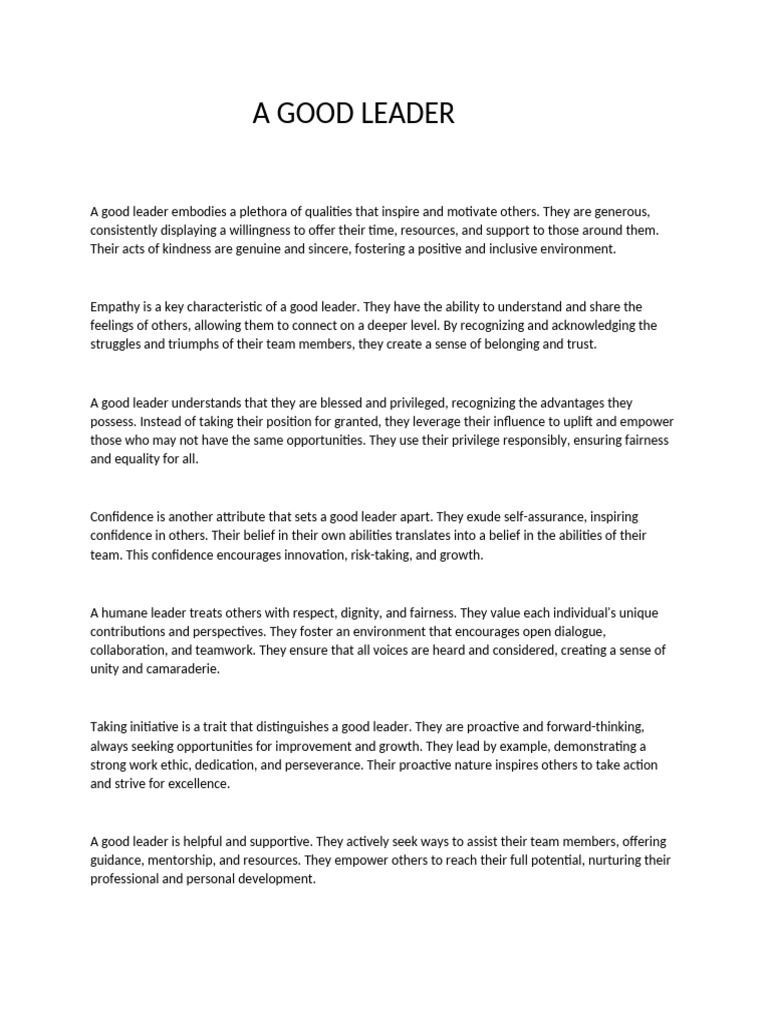 Qualities of an Effective Leader | PDF | Compassion | Empathy