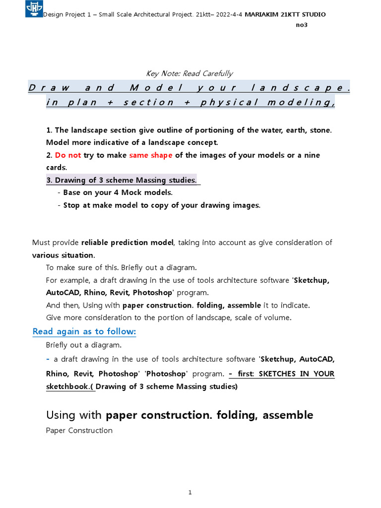 Small Scale Architectural Design Project | PDF | Drawing | Autodesk Revit
