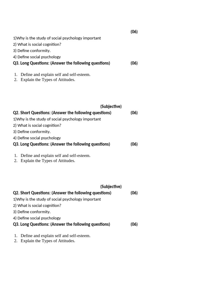 Social Psychology: Key Concepts & Questions | PDF