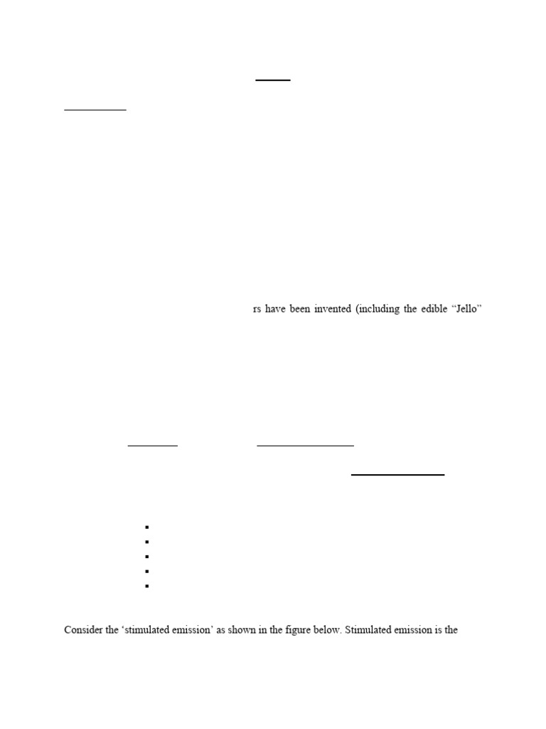 Basics Of Lasers Pdf Laser Emission Spectrum