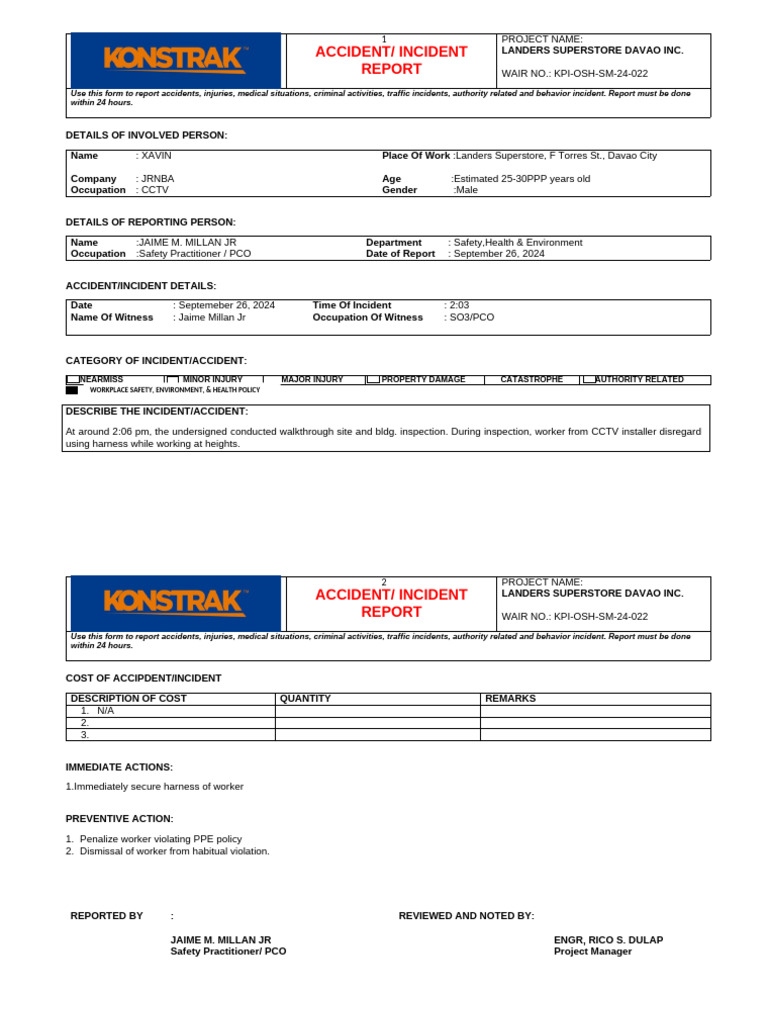 CCTV INSTALLER PPE VIOLATION | PDF | Labor Relations | Workplace