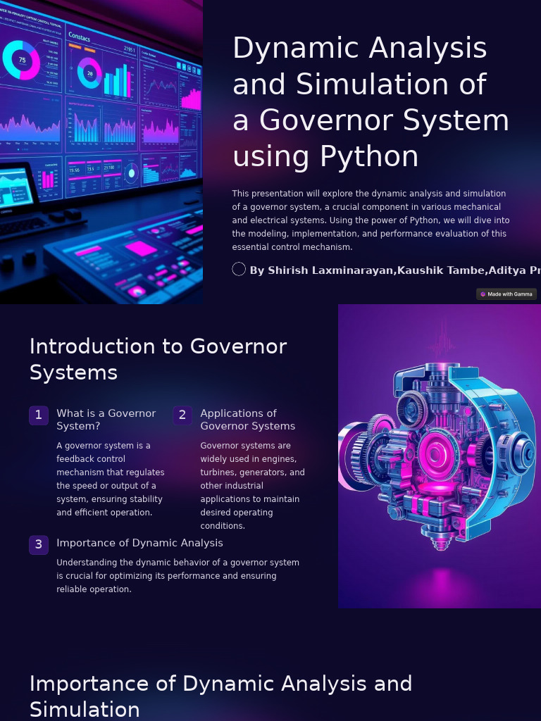 Dynamic Analysis and Simulation of A Governor System Using Python | PDF ...
