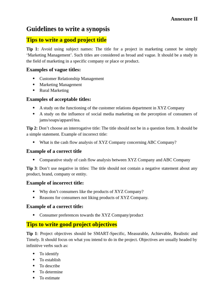 Annexure-II - Synopsis Registration | PDF | Marketing | Methodology